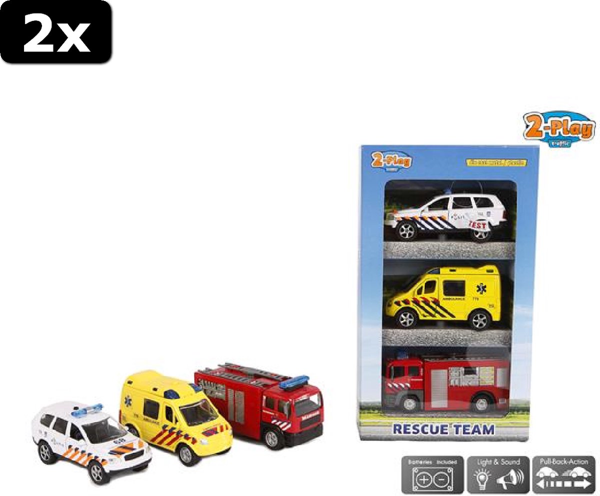 2x 2-Play Die-Cast Giftset 112 voertuigen 3 stuks