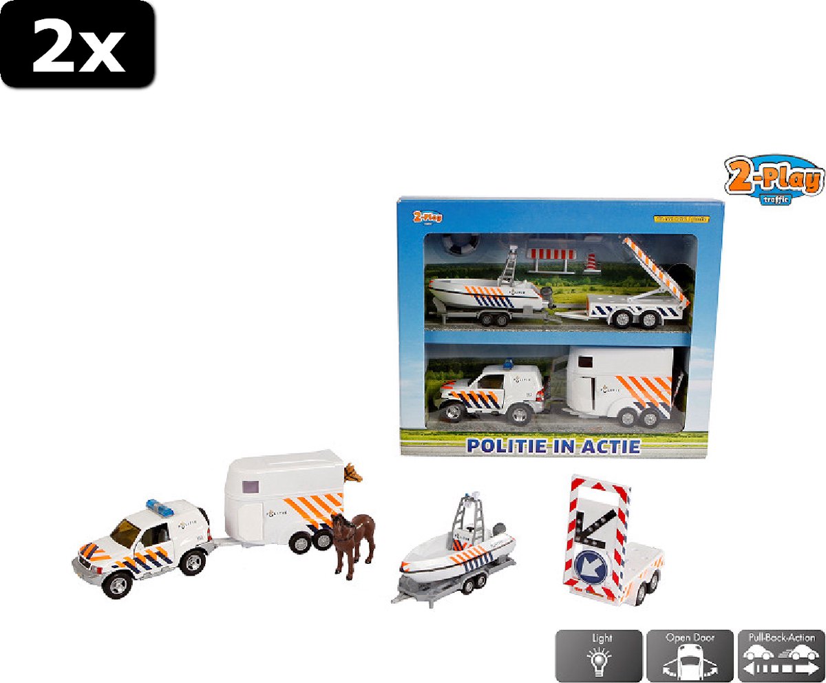 2x 2-Play Die-Cast Giftset Politie 2 stuks