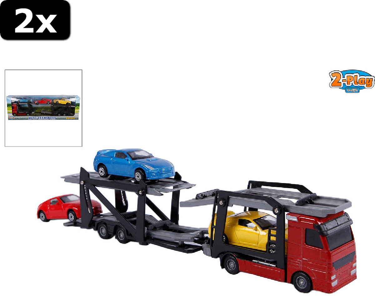 2x 2-Play Die Cast/Plastic Autotransporter incl autos