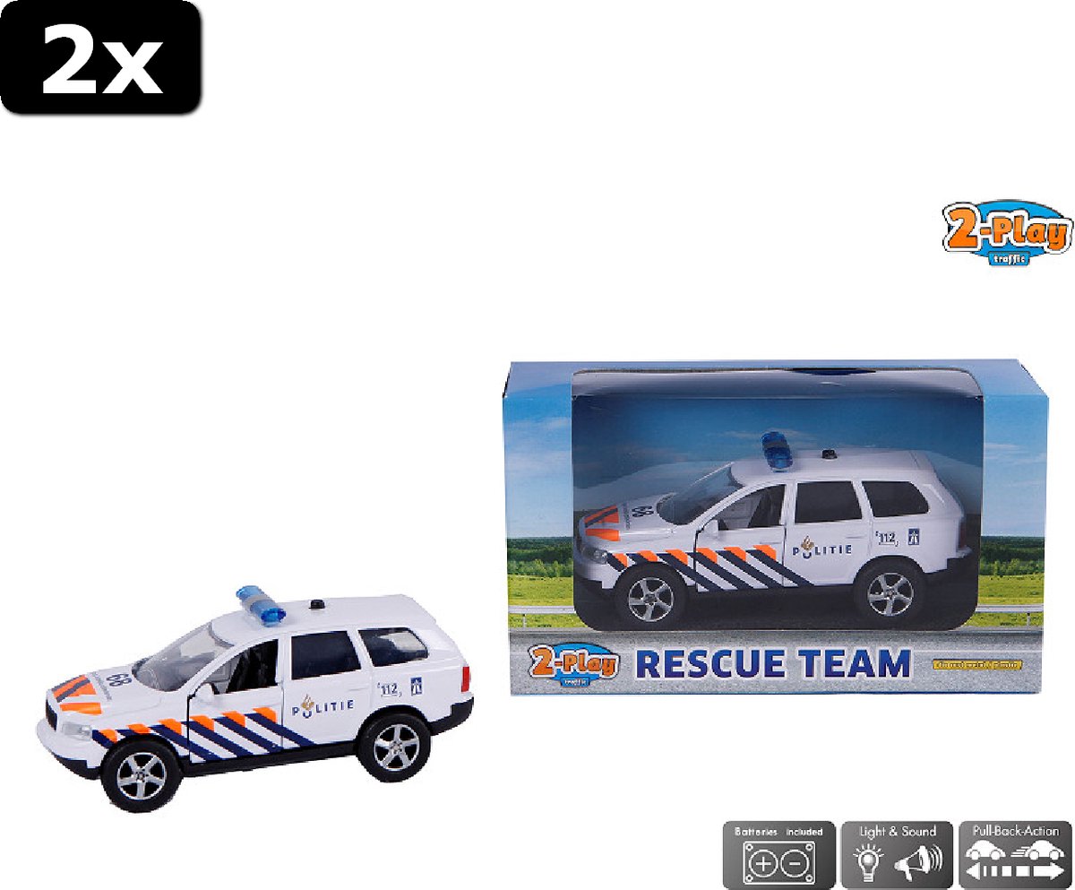 2x 2-Play Politie Die Cast pull back me L/G