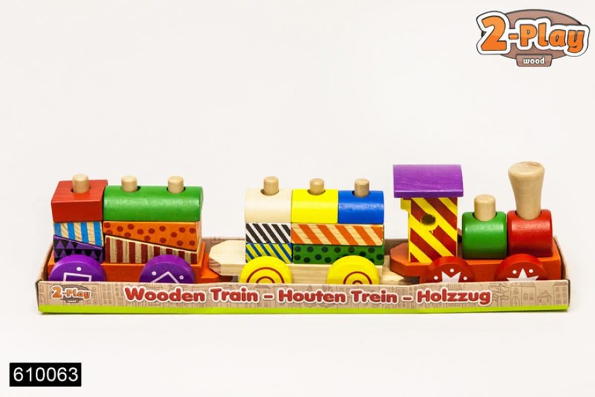 Treinset met 2 houten wagons