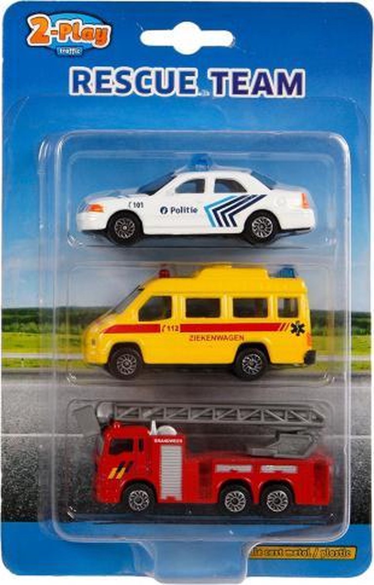 autos Rescue Team diecast 8 cm junior 3-delig