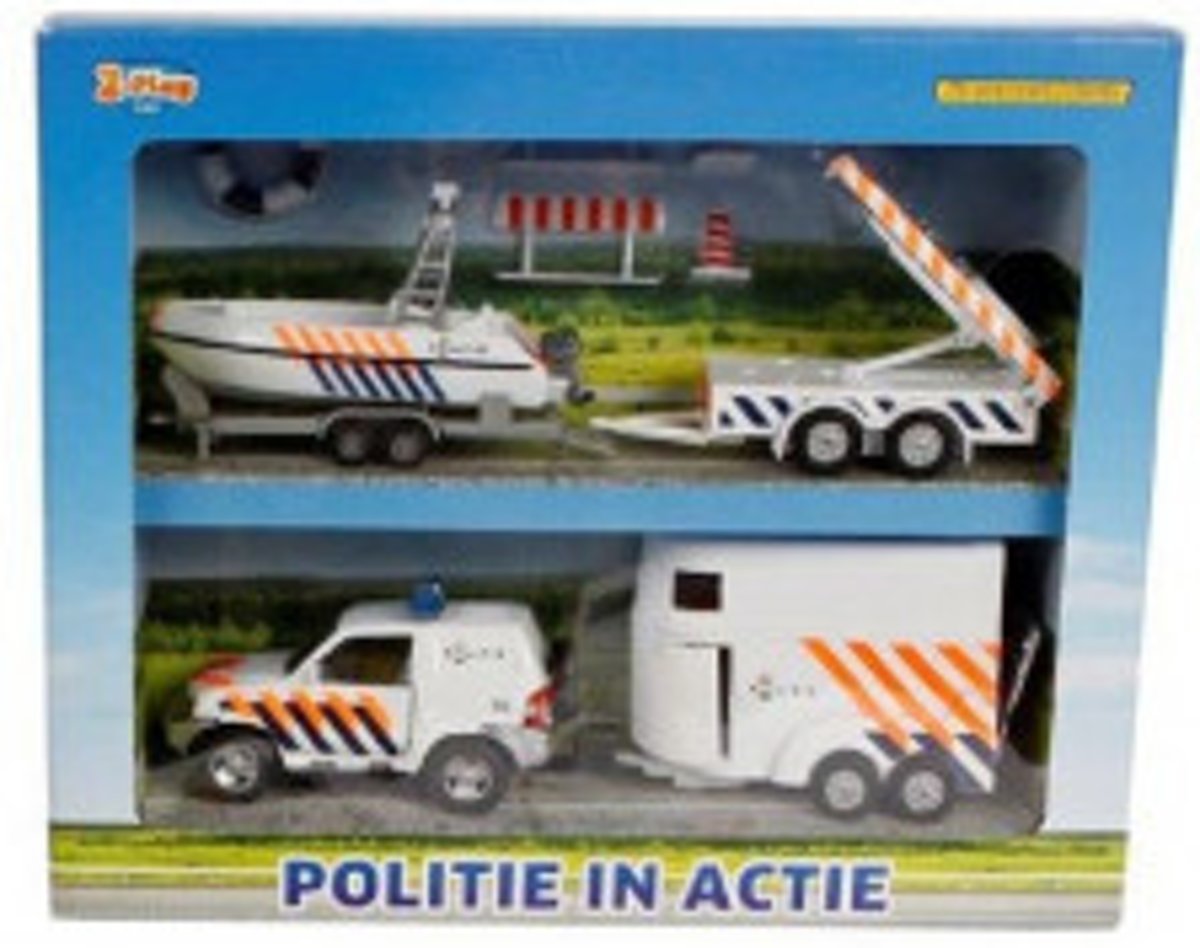 Auto Politie 4 Delig Met Licht 25 Cm