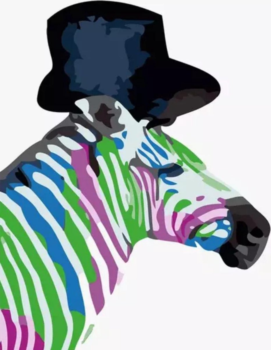 Schilderen op nummer volwassenen – Paint by number volwassenen - Dieren - Zebra - Canvas - 2.0 Products®