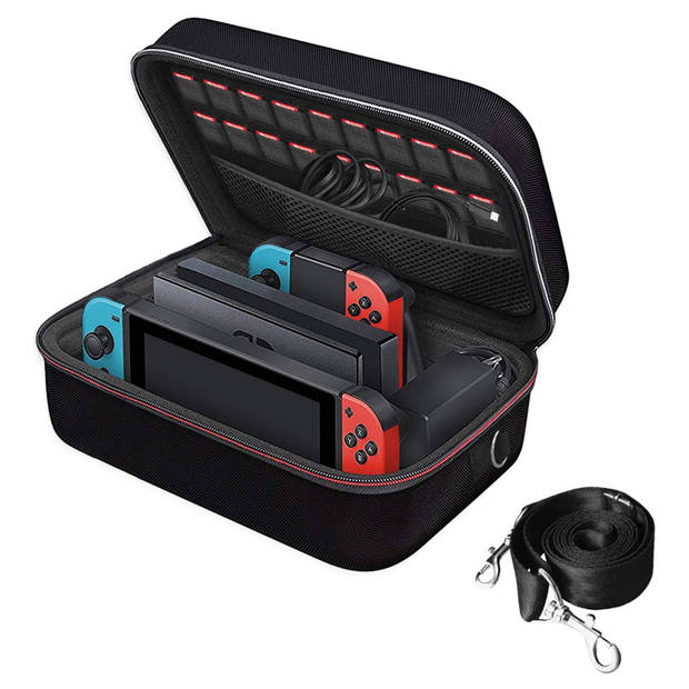 2BEFUN® Nintendo switch Case incl. screenprotector - Nintendo switch hoes - Nintendo switch accessoires - Zwart