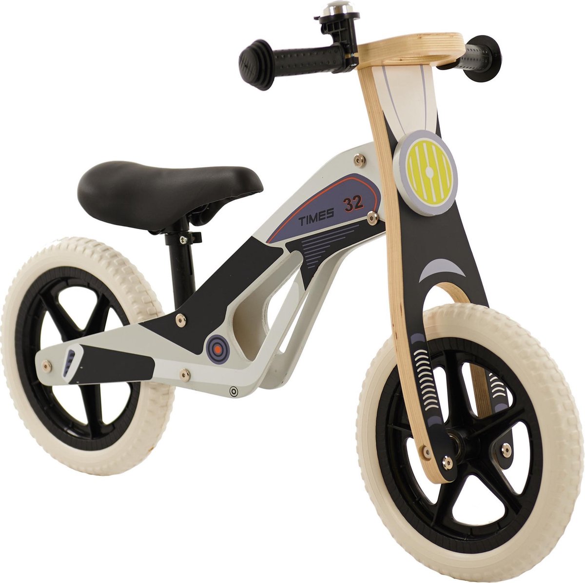 2Cycle Motor  Loopfiets - Hout - Zwart-Grijs