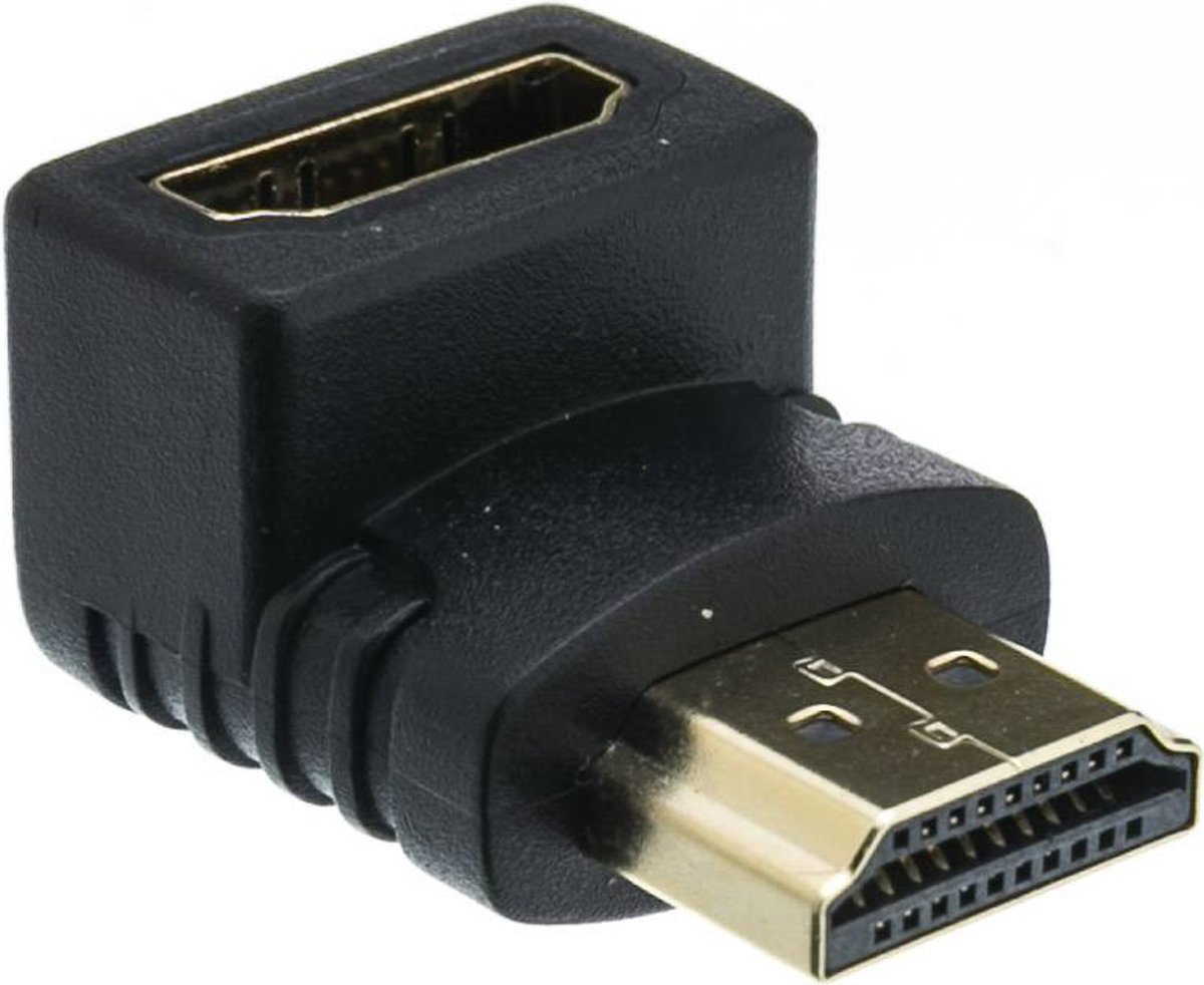 HDMI-adapter HDMI-connector 90° gehoekt - HDMI input zwart