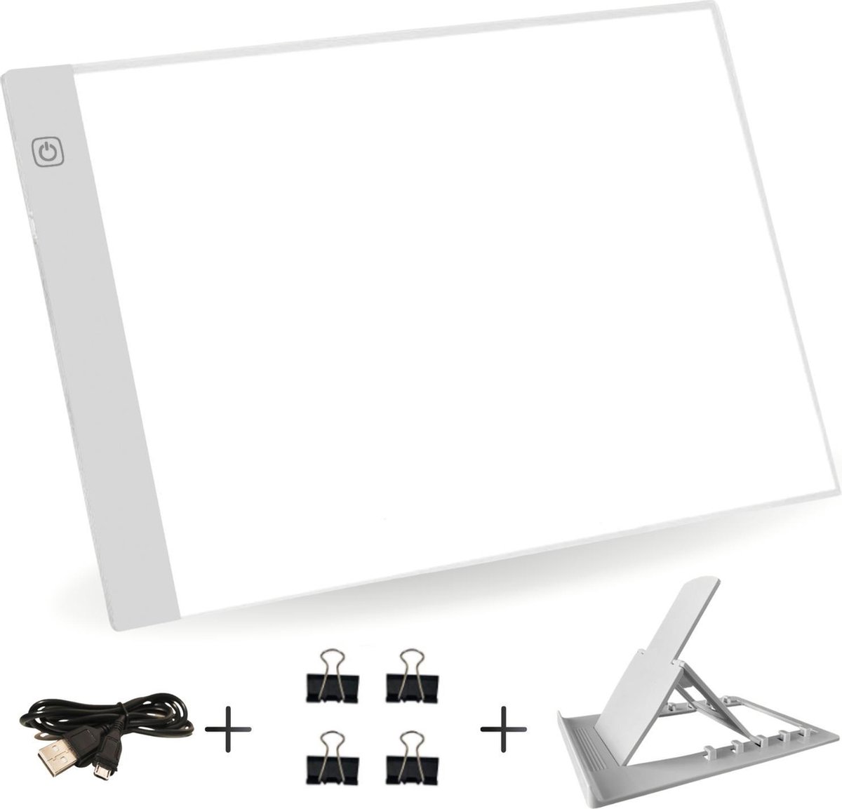 Diamond Painting Lightpad A4 - Lichtbak - Incl. standaard en clips - Tekenbord - Dimbaar 3 standen - LED lichtbord