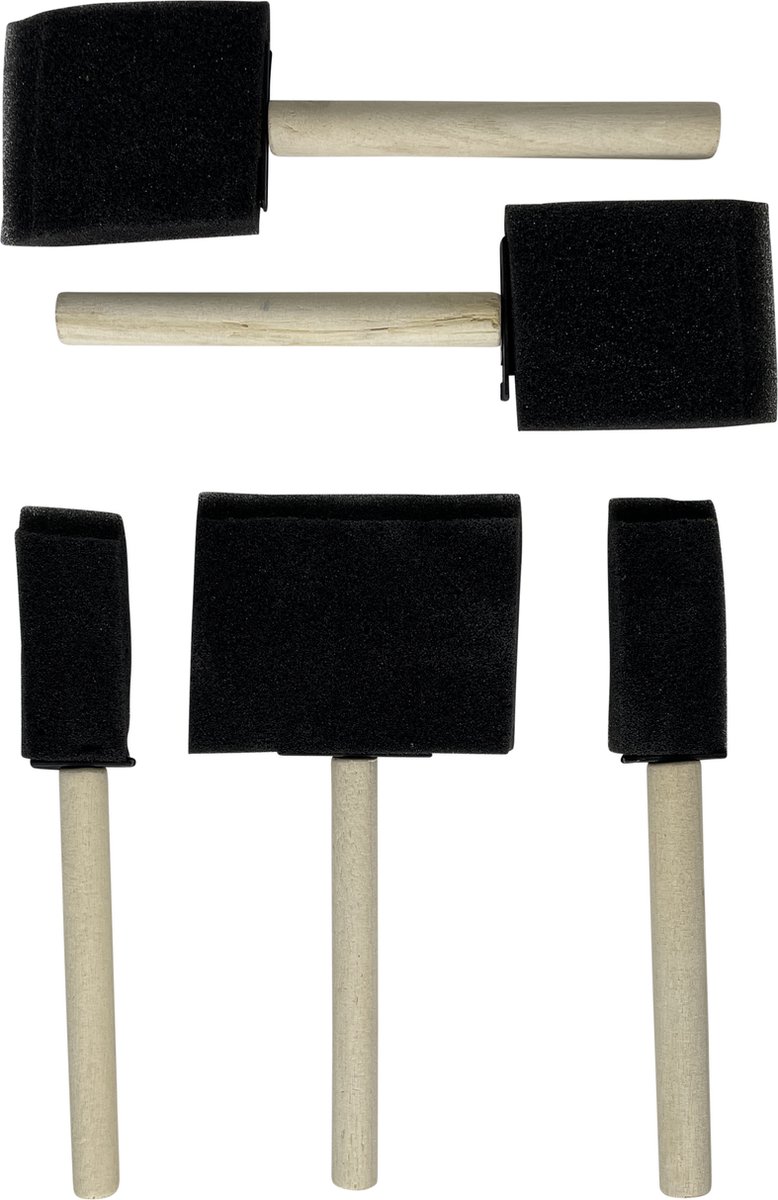 3BMT Foam Brush - Schuimpenselen - Foam Kwasten - Sponskwasten - set van 5