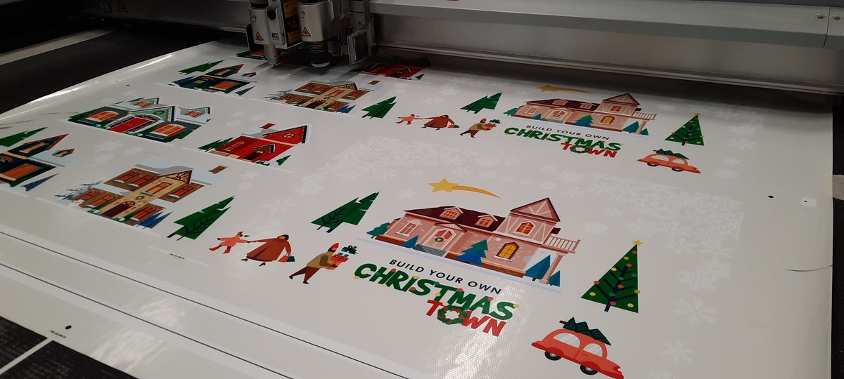 3Motion-Kerstdecoratie- Raamsticker- Build your own christmas town- Transparante Stickers- 2x A2 vel