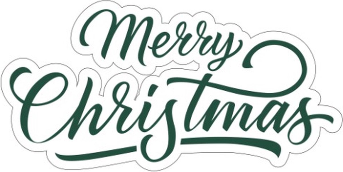 3Motion- Kerstversiering- Raamsticker- Kerstkrans- Merry Christmas- 4stuks- Transparante sticker-45cm