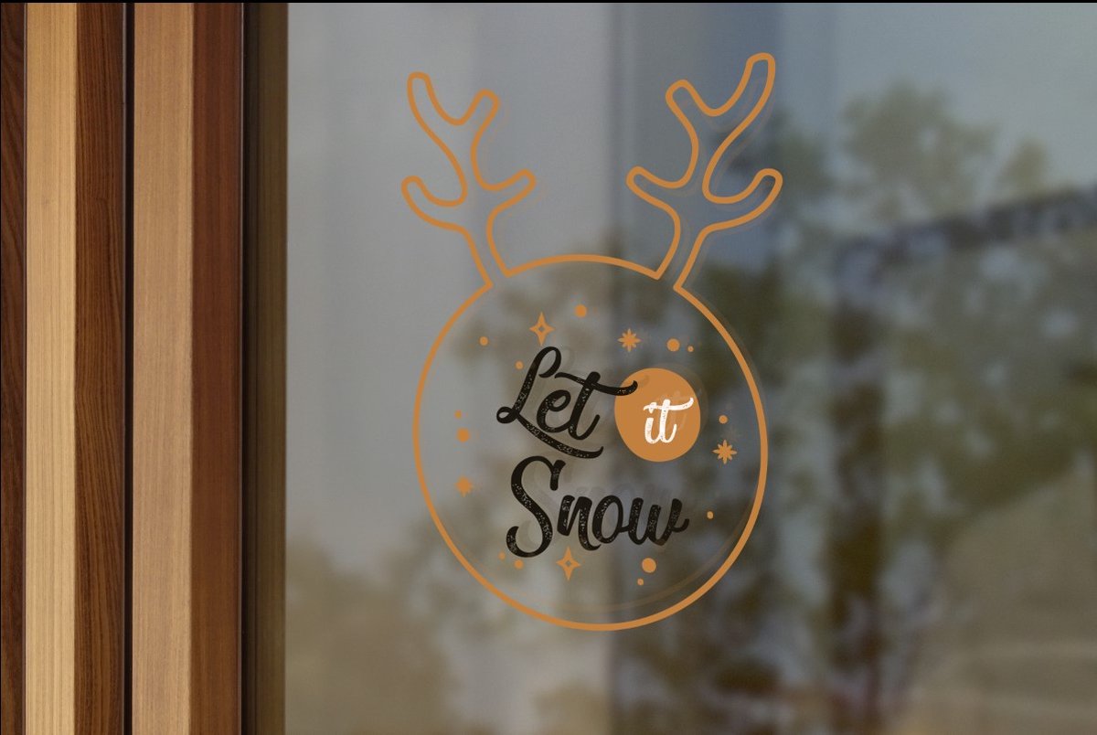 3Motion- Kerstversiering- Raamsticker-Let it snow- Kerstdecoratie- Transparante sticker- 5stuks