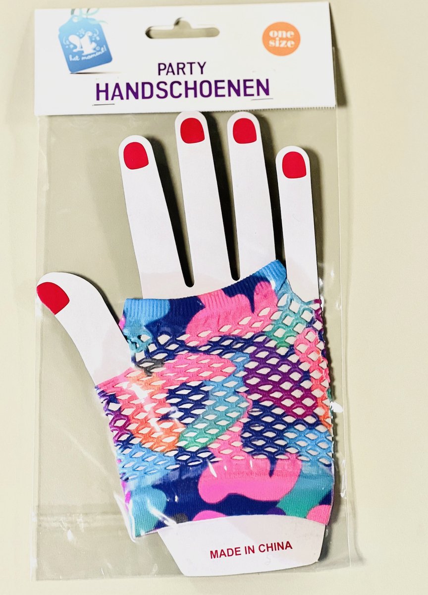 Vinger loze net handschoenen - Feestelijk - Fashion - Party - Carnaval - Feest - Handschoen - Nethandschoen