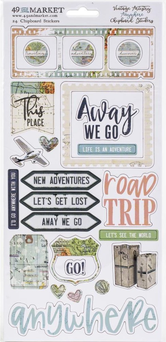 49 And Market Vintage Artistry Anywhere Chipboard Stickers 6