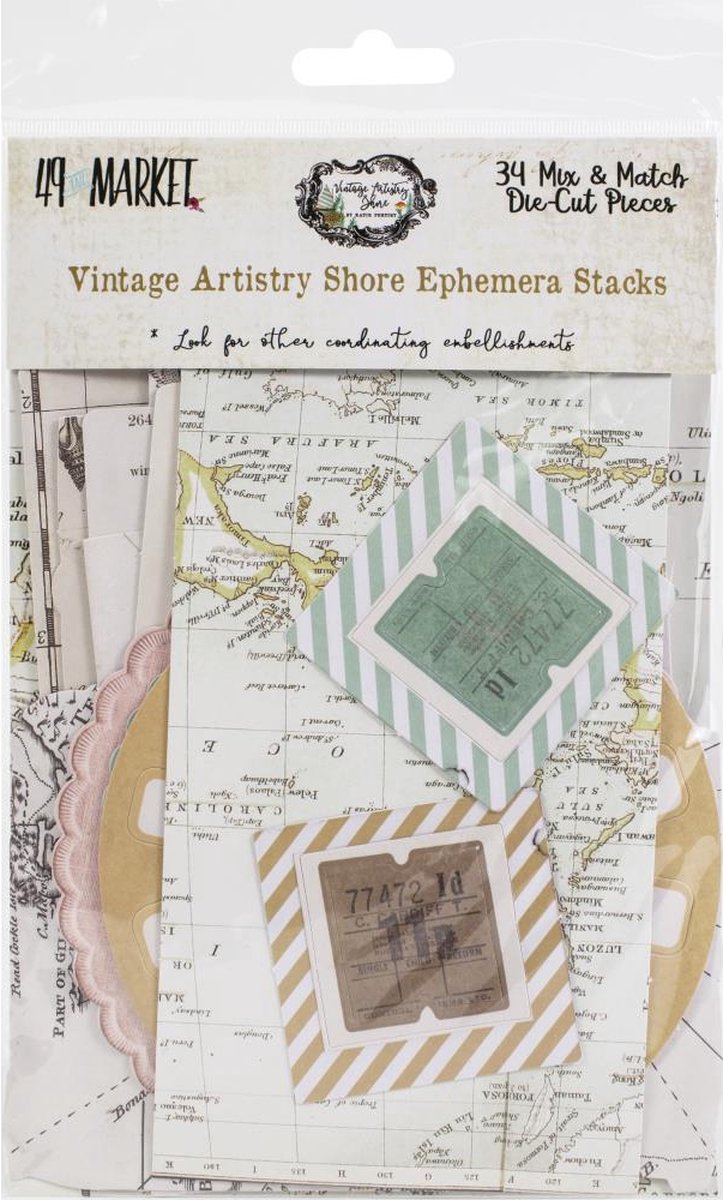 49 And Market Vintage Artistry Shore Ephemera Stack (VAS32945)