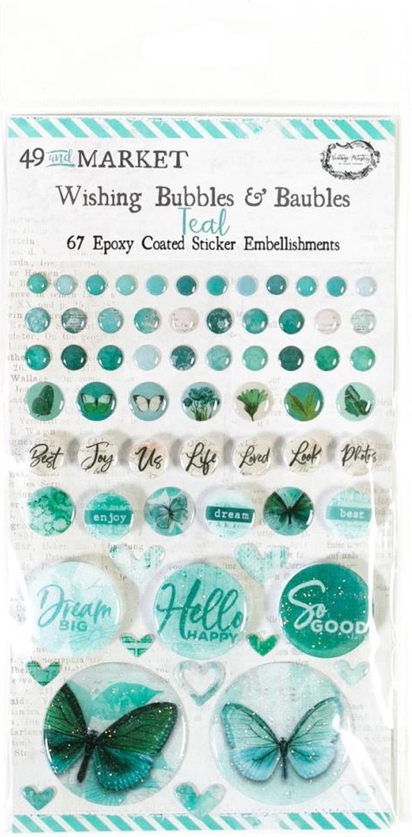 49 and Market Vintage Artistry In Teal Wishing Bubbles & Baubles (VAC35038)