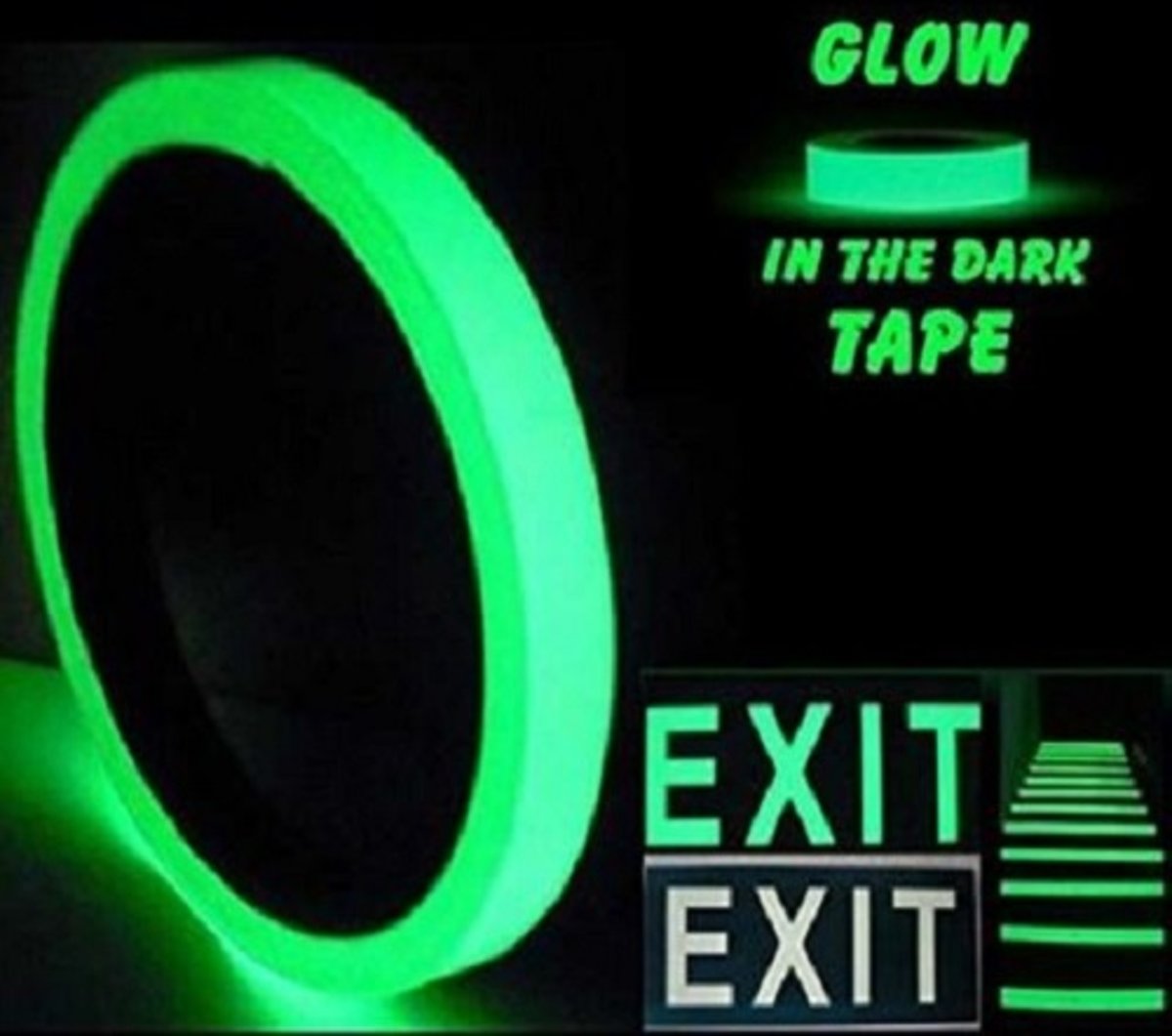 Lichtgevende tape - glow in the dark - safety - 10 meter