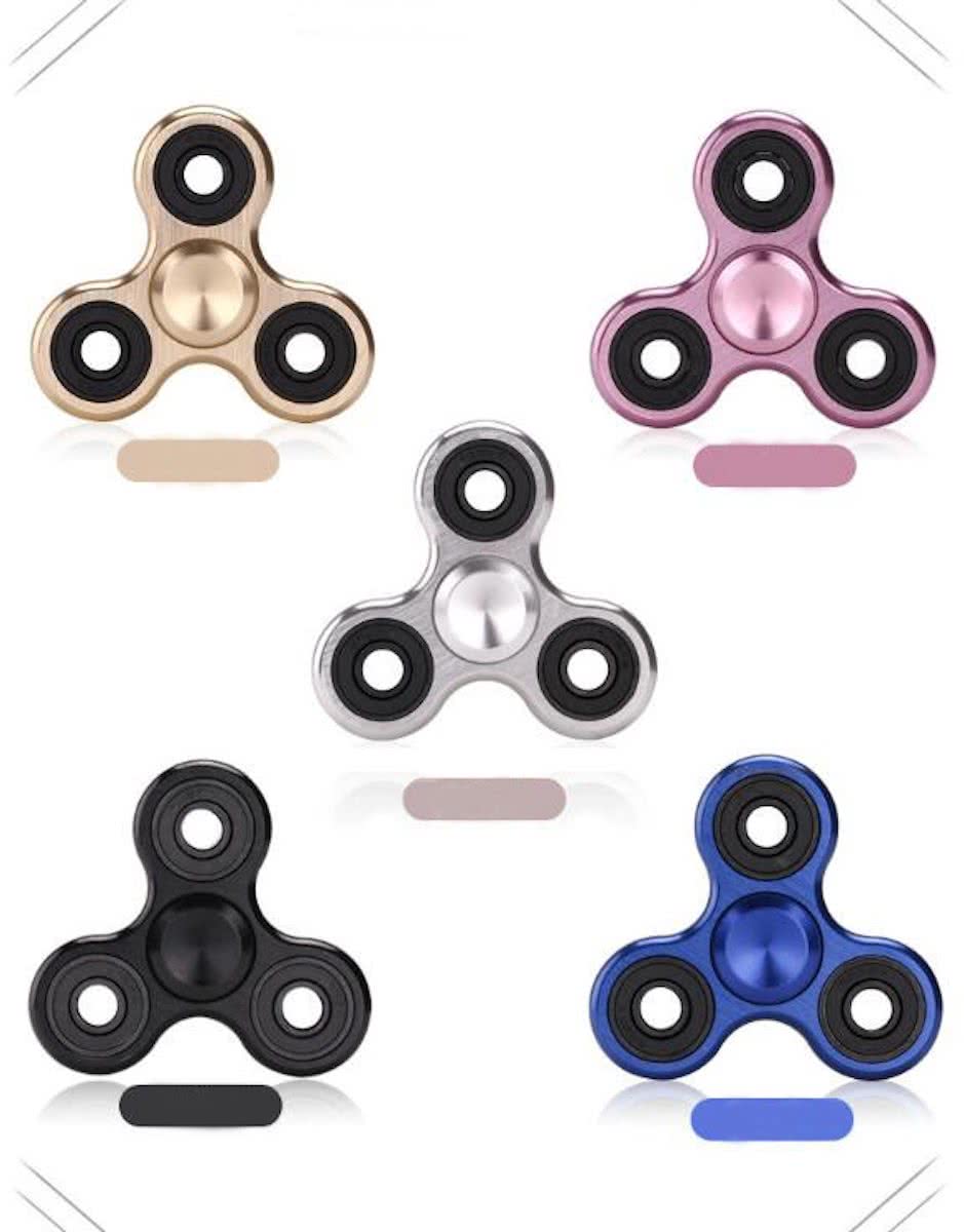 5 gekleurde   Spinners metaal