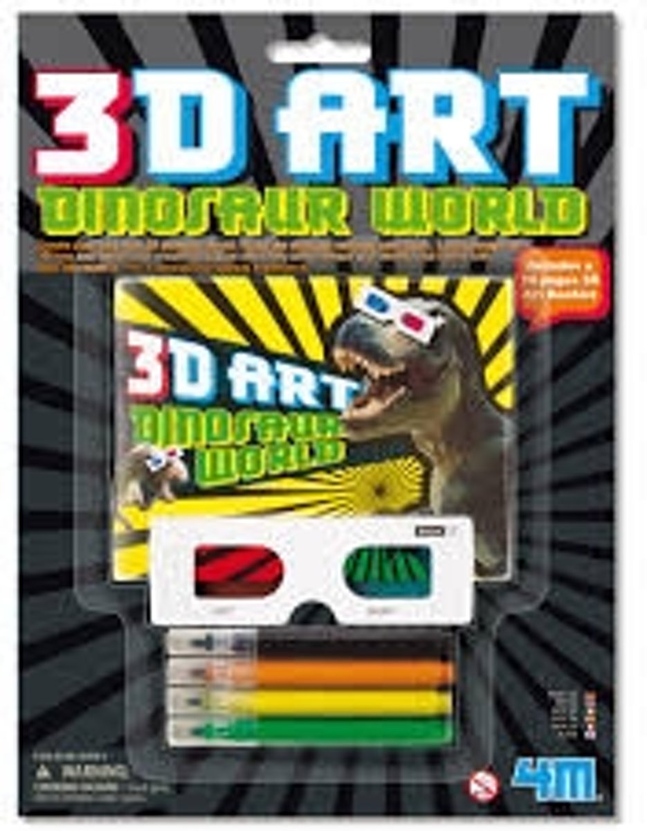 4M - Kleuren - 3D Dinosaur wereld - Incl. 3D bril