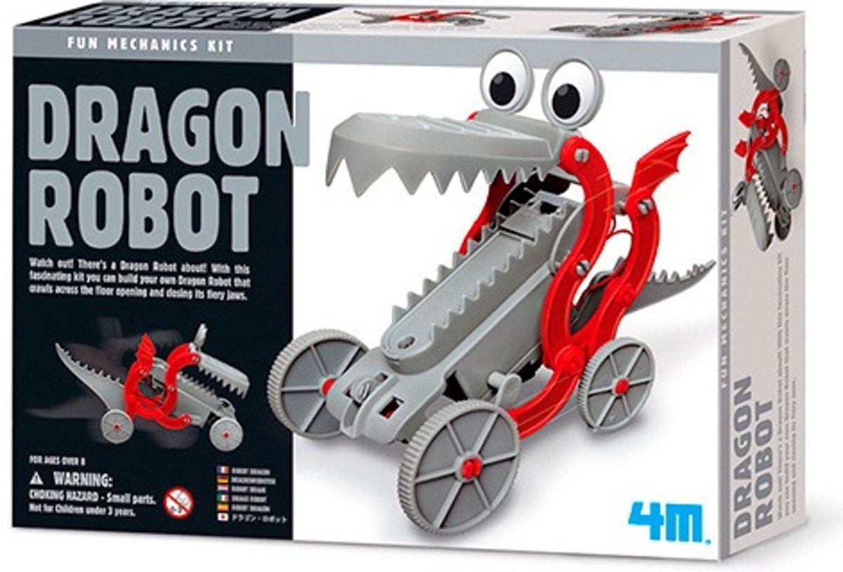 4M KIDZROBOTICS: ROBOT DRAAK, werkt op 1x1.5V AA batterijen (niet inbegrepen), 8