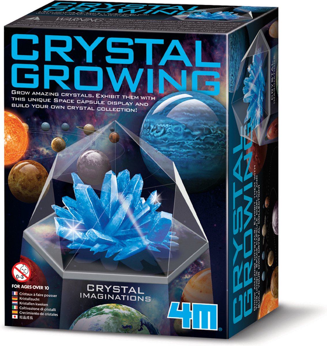 4M Science in action: CRYSTAL GROWING - RUIMTE / Blauw 9cm, met gedetailleerde  instructies, in doos 11,5x6,3x15m, 10+