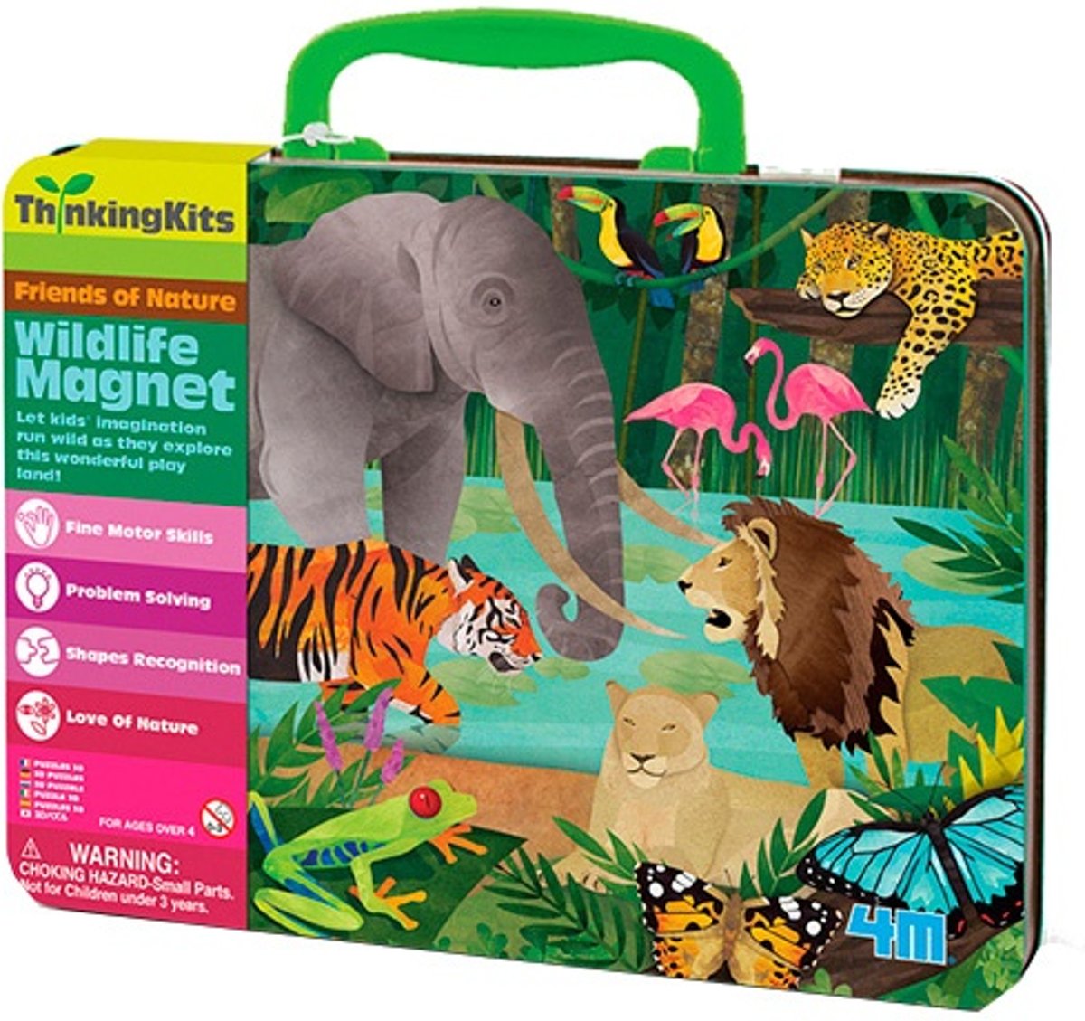 4M ThinkingKits: MAGNETENSET WILDE DIEREN, gedetailleerde instructies inbegrepen