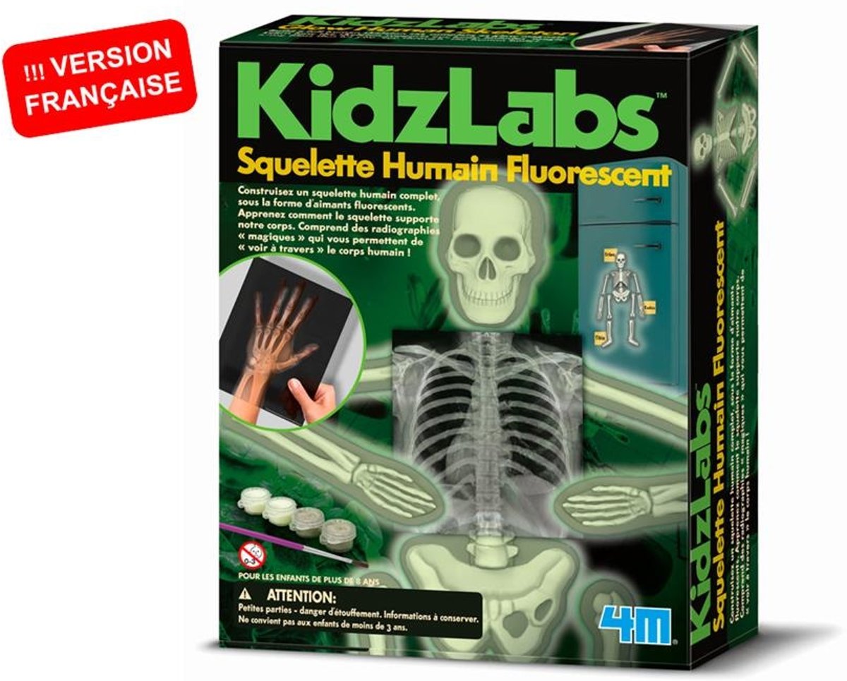 4m Kidzlabs Fluorescerend Skelet 7-delig