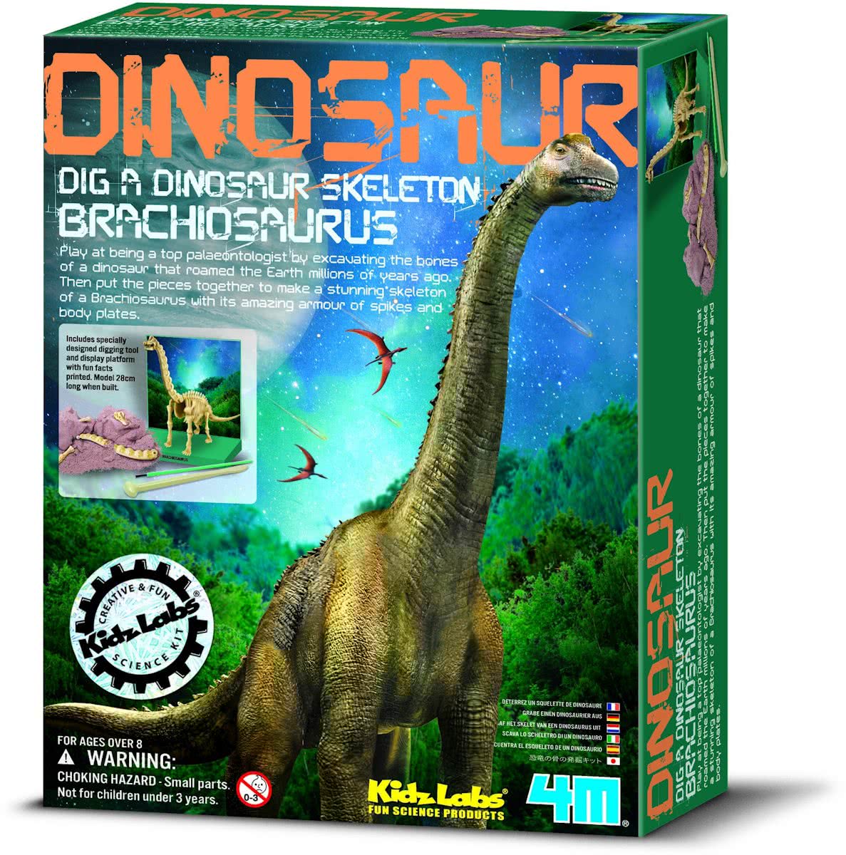 4m Kidzlabs: graaf-je-dinosaurus-op brachiosaurus franstalig