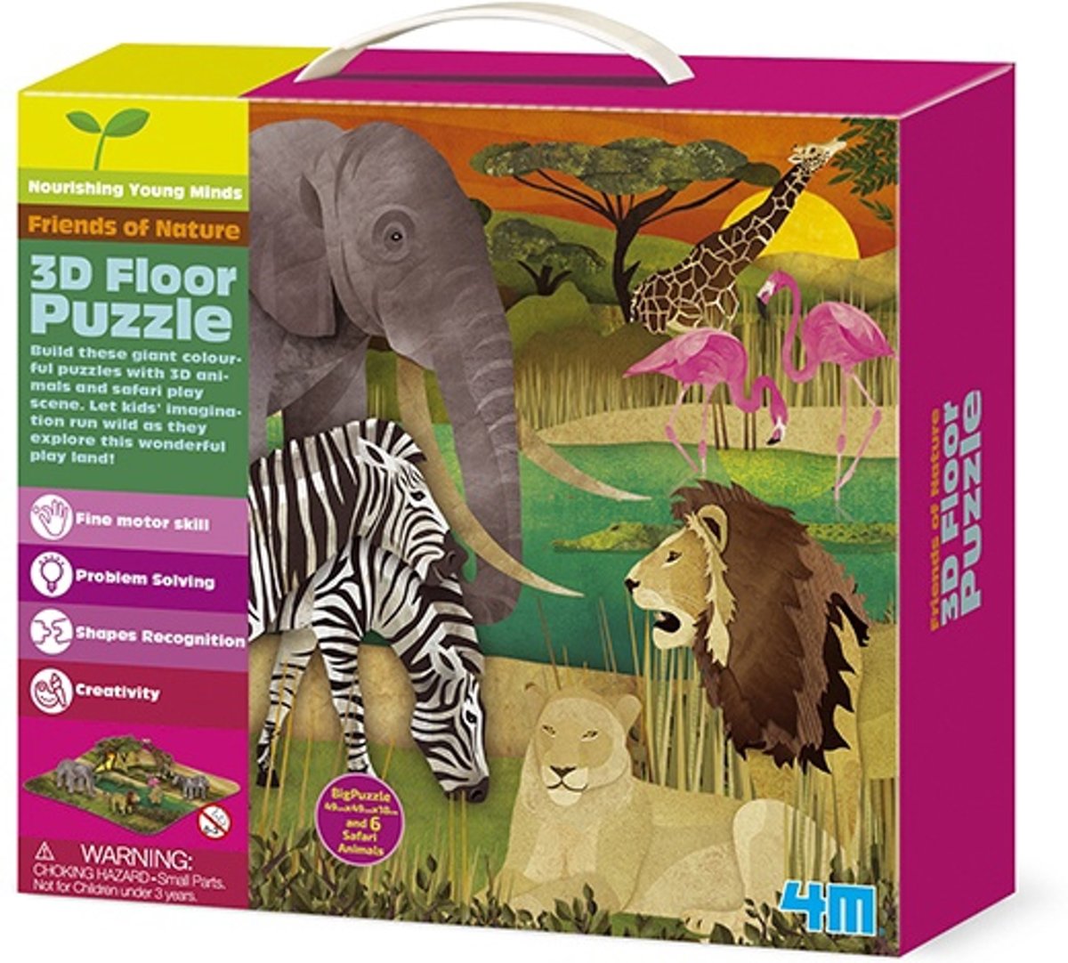 4m Vloerpuzzel 3d Safari 15 Stukjes