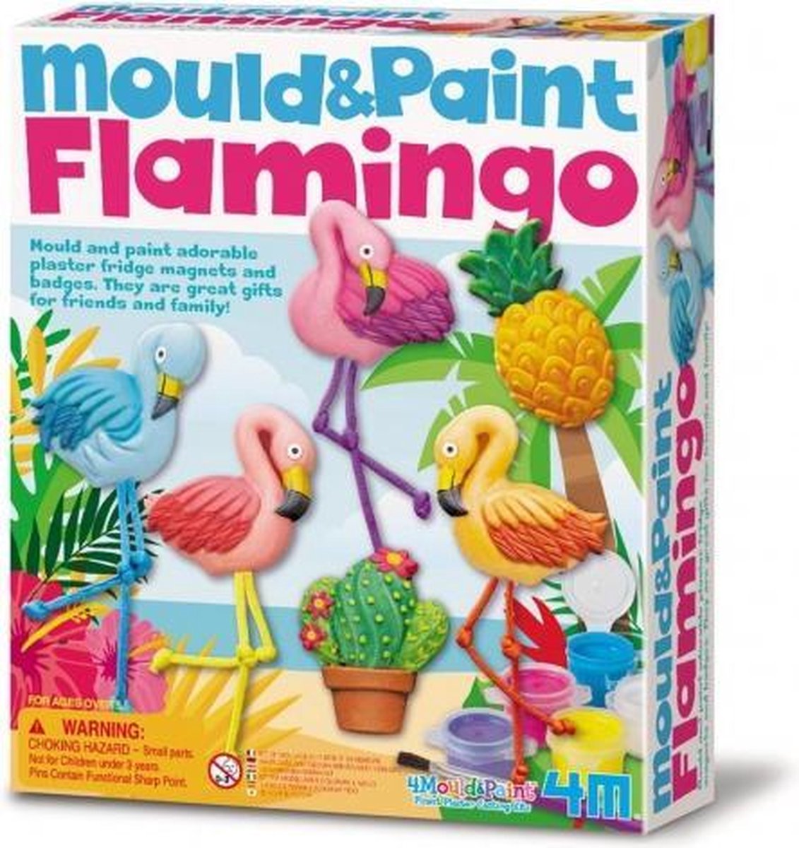 Zelf flamingo magneetjes maken met gips