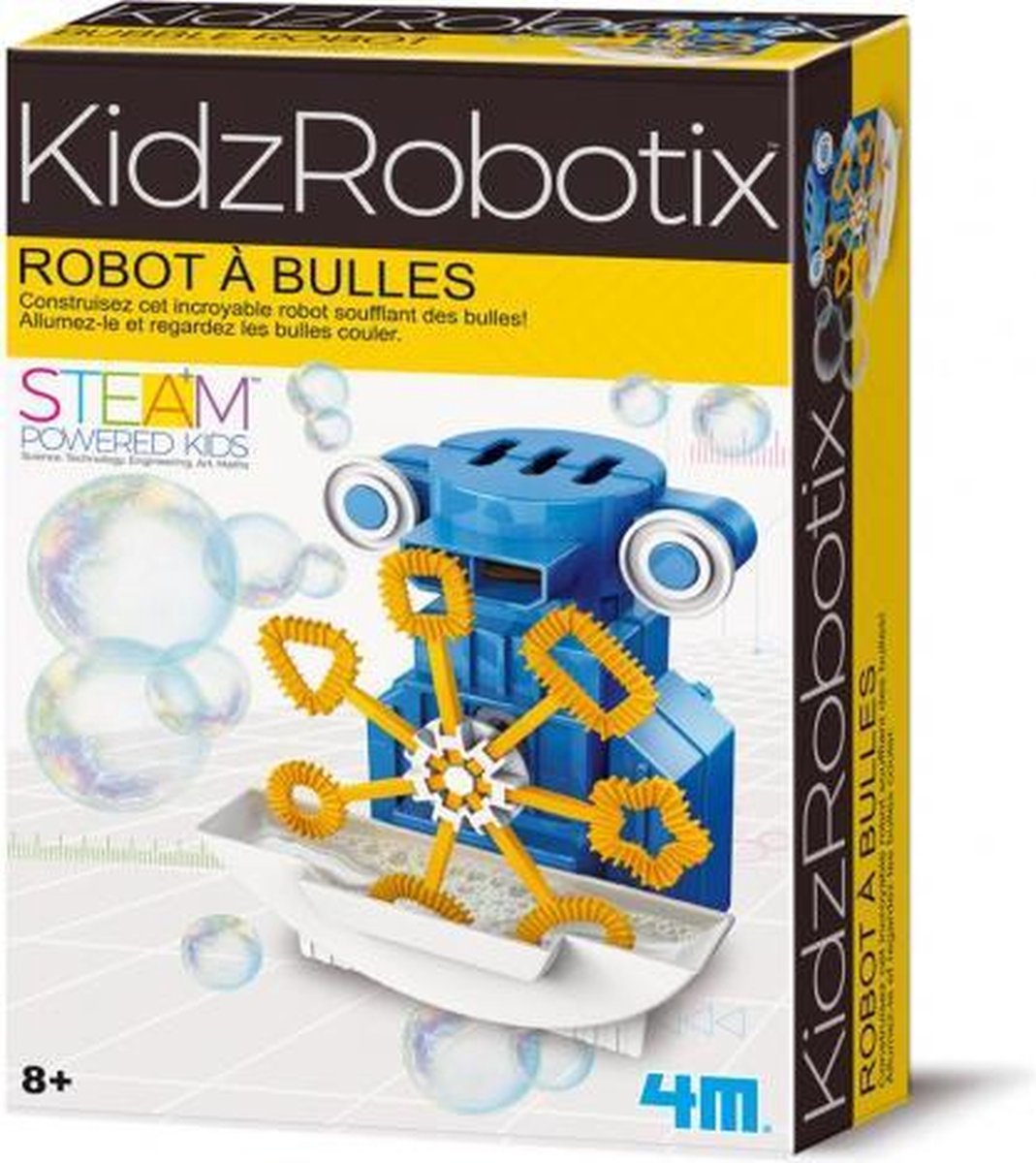 robot bellenblazer junior 10 cm blauw/geel 26-delig