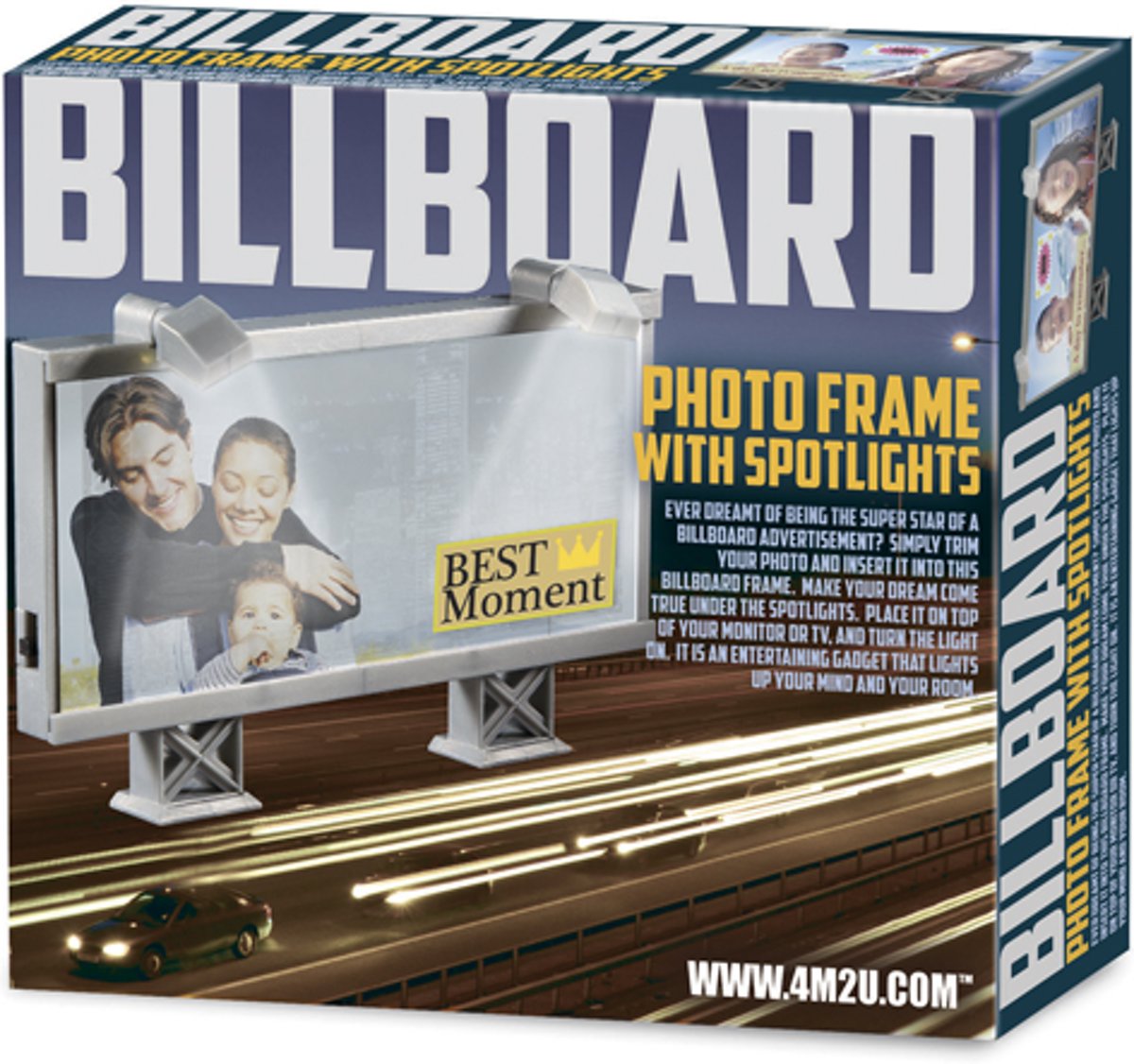   Frame2U: RECLAMEBORD MET SPOTLIGHTS fotokader 17x15x4cm