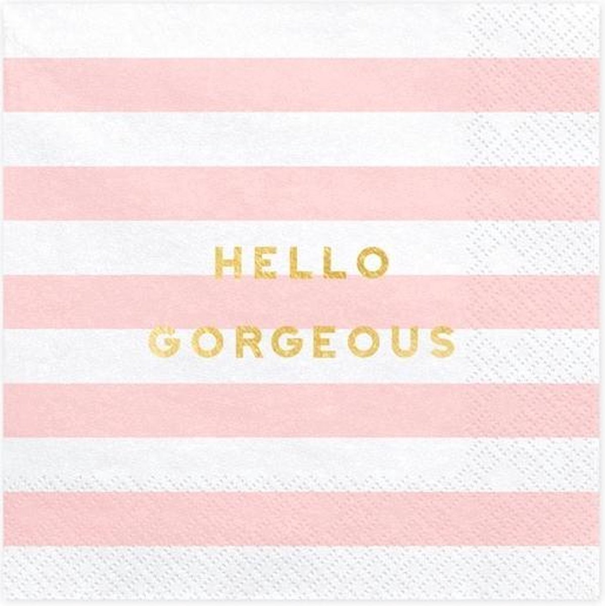 2 pakken roze met witte Servetten Hello Gorgeous - servet - roze - babyshower - geboorte - zwanger - kraamfeest - genderreveal