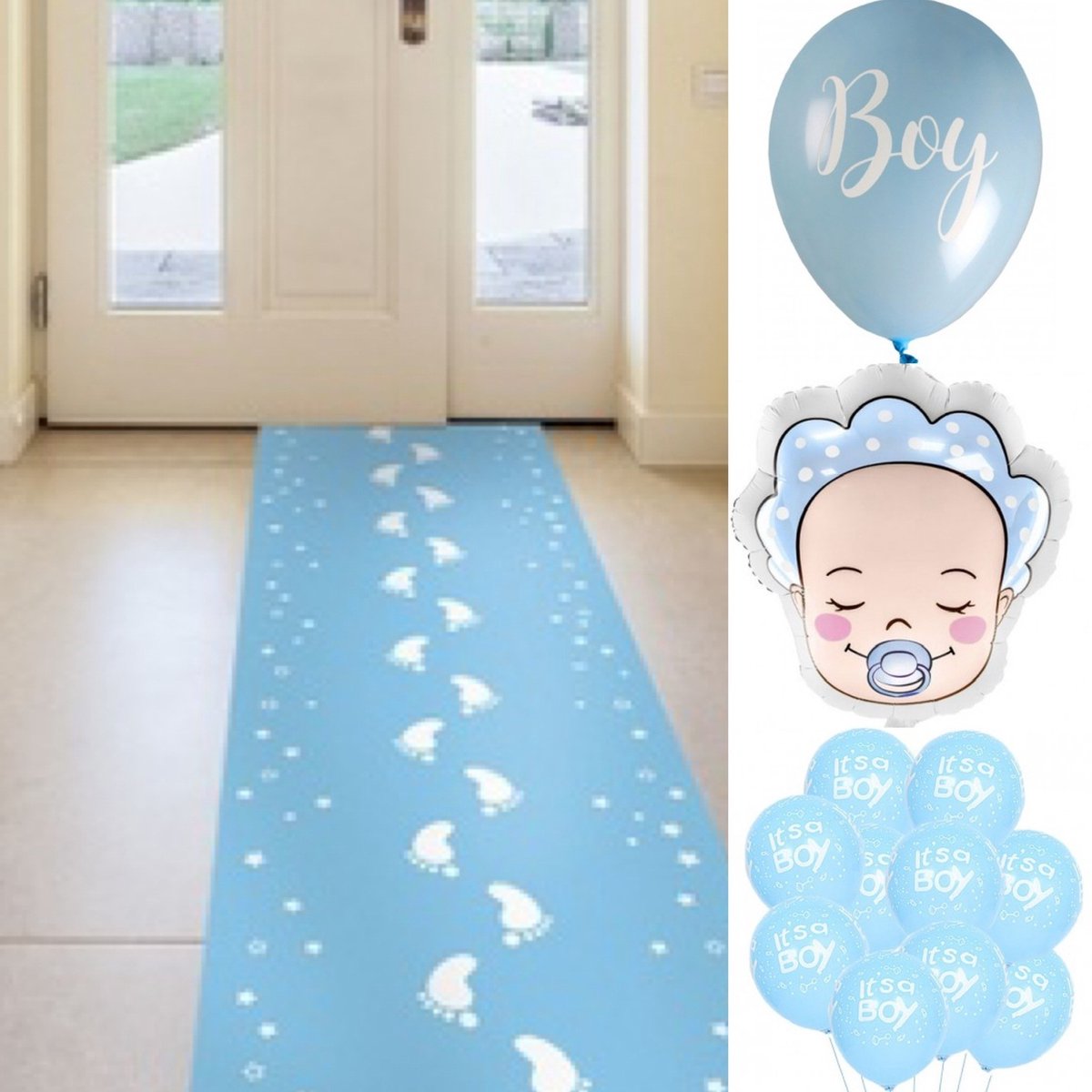 20-delige babyshower set Its a Boy - babyshower - genderreveal - geboorte - zwanger - baby - ballon - loper