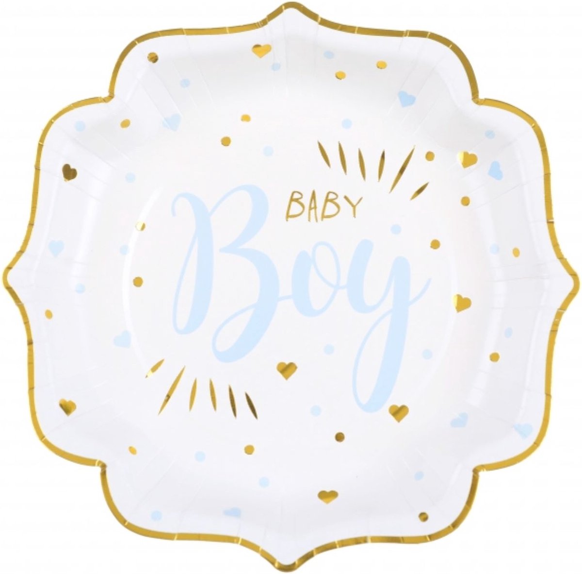 Babyshower bordjes Baby Boy blauw wit goud - bord - babyshower - genderreveal - boy