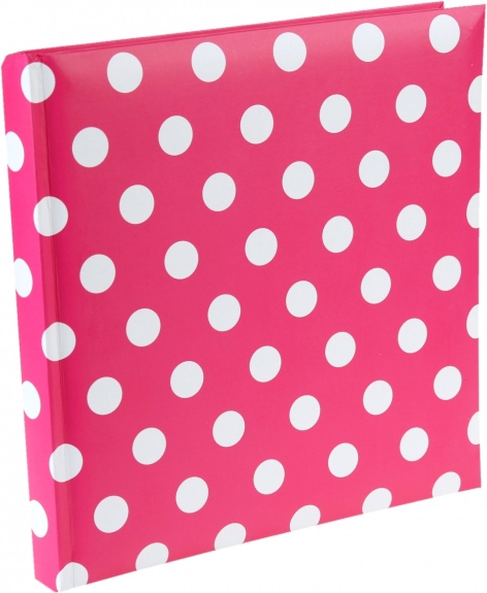 Gastenboek Dots roze met witte stippen - gastenboek - receptiealbum - fotoalbum - roze - geboorte - huwelijk