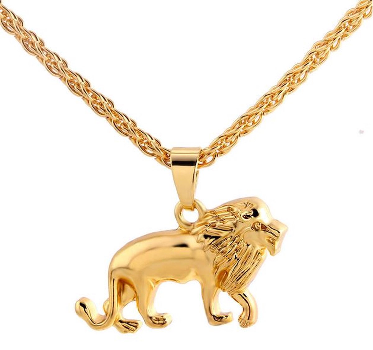 Heren ketting Lion goudkleurig - herenketting - mannen ketting - sieraad - mannensieraden - leeuw - lion - kerst - sinterklaas cadeau