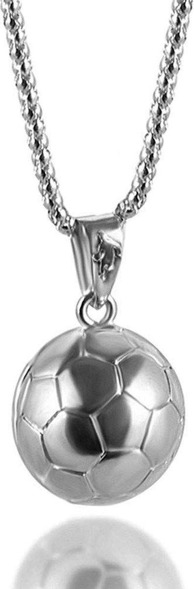 Heren ketting met Voetbal Hanger zilver - EK - WK - Ketting Mannen - Ketting heren - Mannen Ketting - Heren Ketting - Vaderdag Cadeau - kerst - Vaderdag - sinterklaas