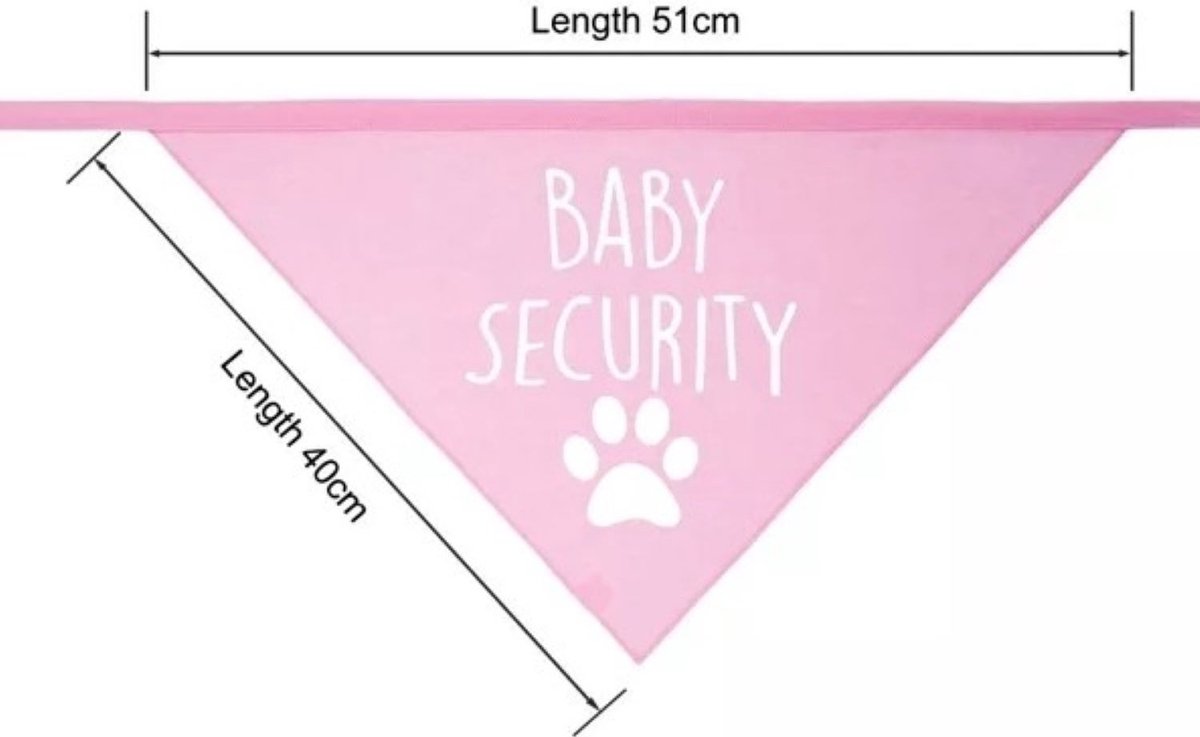 Honden bandana Baby Security roze - hond - bandana - baby - baby oppas - roze