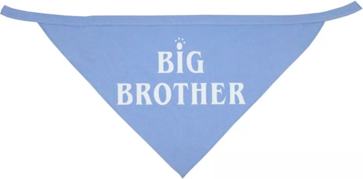 Honden bandana Big Brother blauw - geboorte - zwanger - baby - genderreveal - babyshower - hond - bandana