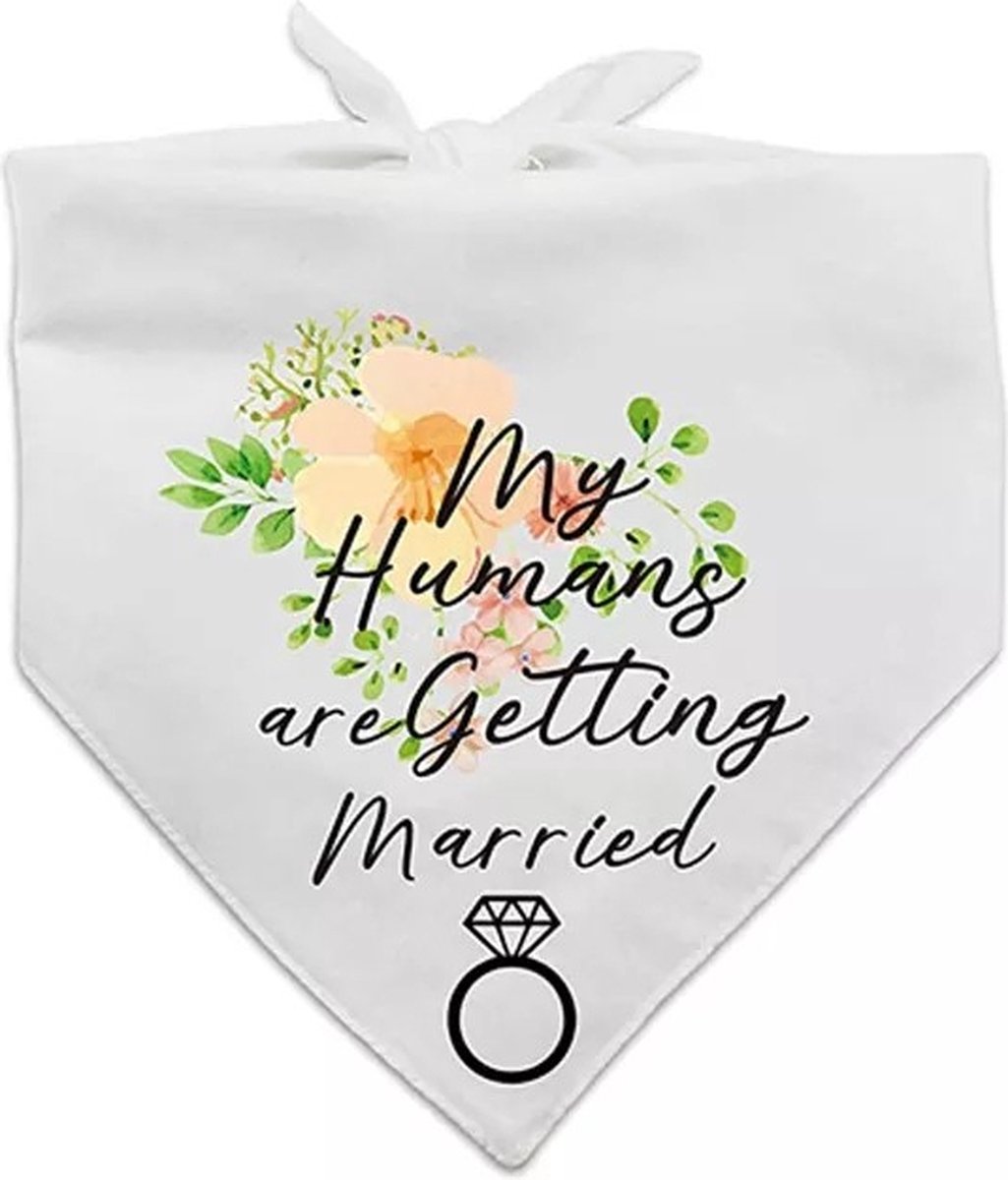 Honden bandana My Humand are Getting Married Flower - bandana - huisdier - hond - trouwen - huwelijk