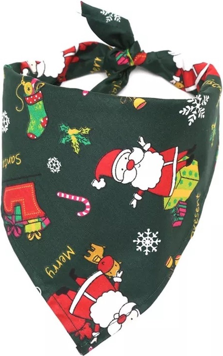 Honden of katten bandana Merry Christmas groen - kerst - hond - kat - huisdier - poes - bandana - feestdagen