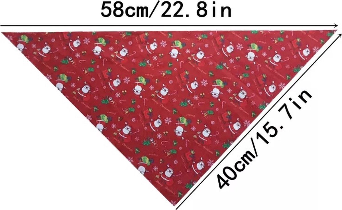 Honden of katten bandana Merry Christmas rood - hond - kat - kerst - bandana - poes - huisdier - feestdagen