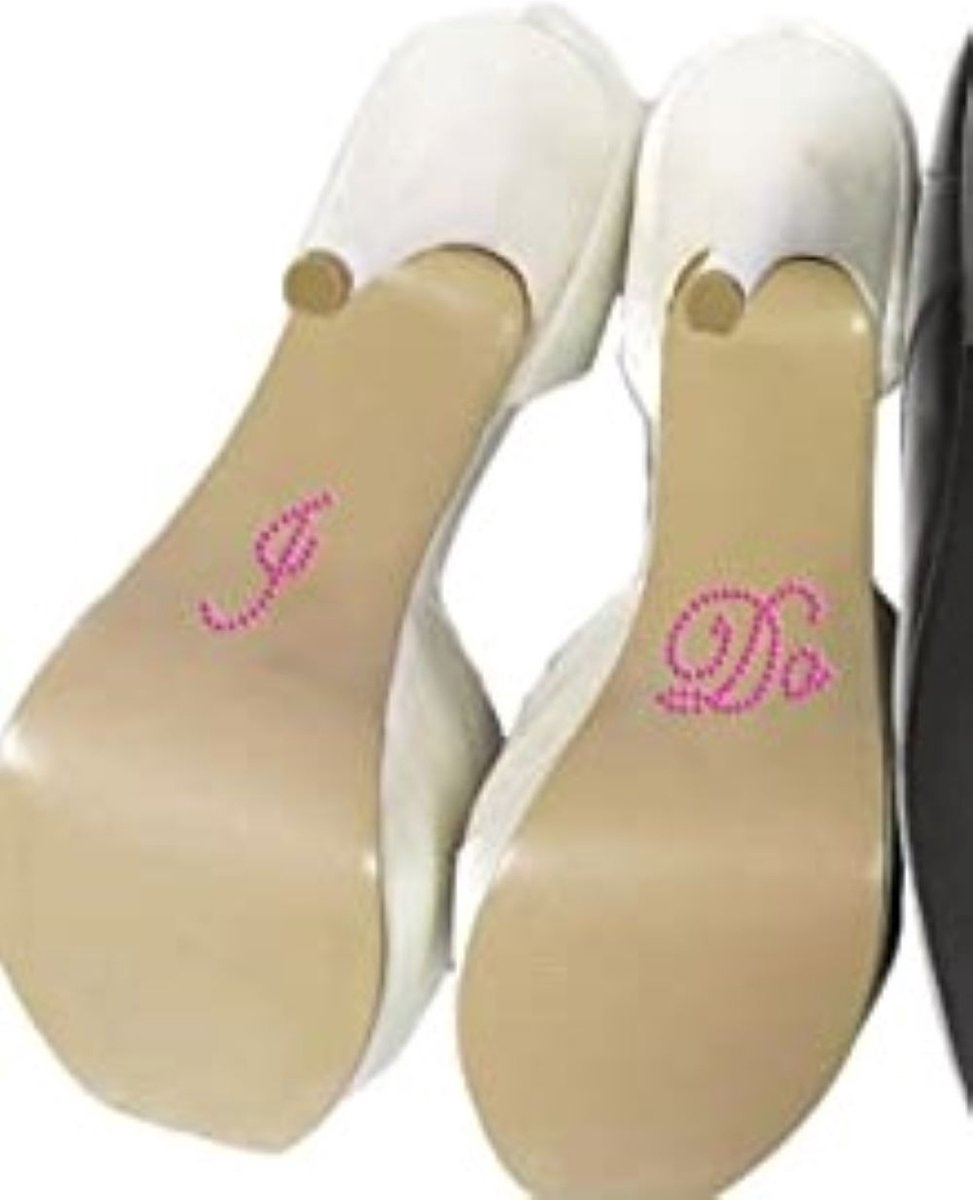 I Do strass schoen sticker donker roze - I Do - schoenstricker - bruid - trouwen - trouwschoenen