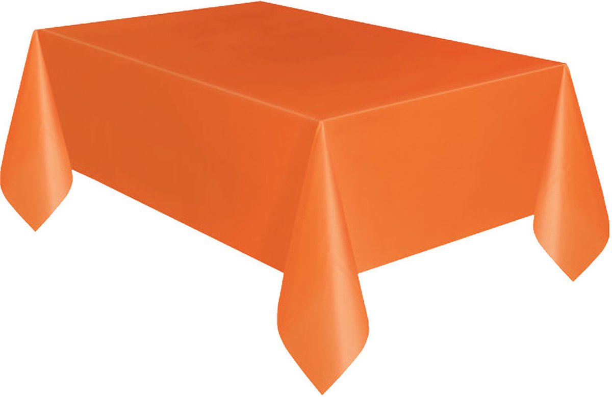 Oranje Tafelkleed Plastic 274x137cm - oranje - tafelkleed - EK - WK - koningsdag - decoratie