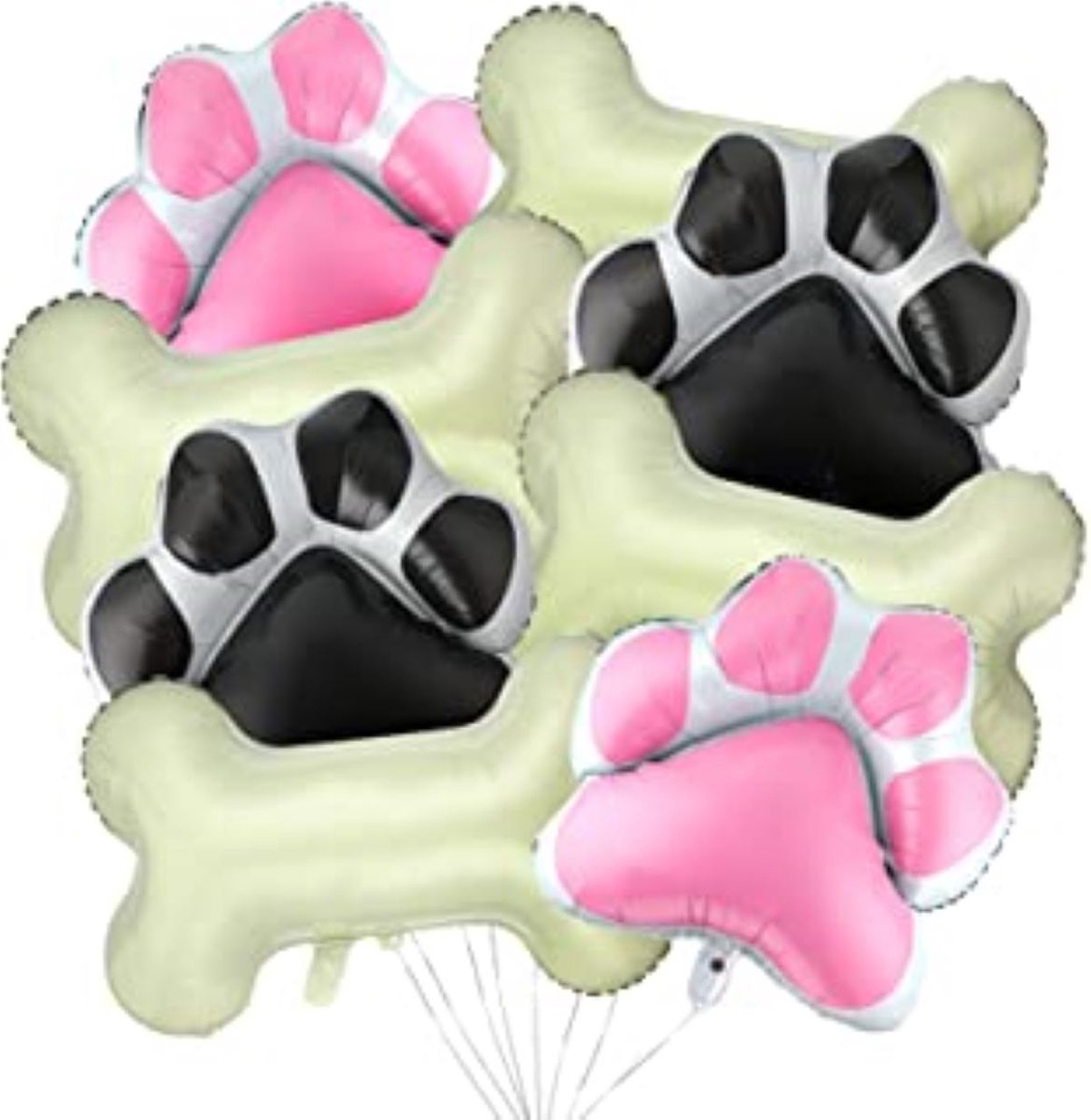 Super decoratie set Dog Paws and Bones 8-delig - ballon - hond - decoratie - honden bot - hondenpoot