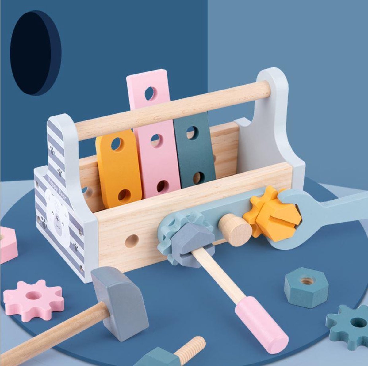 4yourkids - Houten Speelgoed Simulatie Reparatie Box - 21 stuks - Tools Kit - Gereedschapsbox  - Onderhoud Gereedschap - Vroege educatieve ontwikkeling - Rollenspel - Jongen en meisjes - Kinderen - Gift