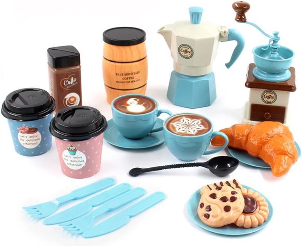 4yourkids - Speelgoed koffiepot set - 20 stuks - koffiepot - café en bakkers - Vroege educatieve ontwikkeling - Rollenspel - Jongen en meisjes - Kinderen - Gift