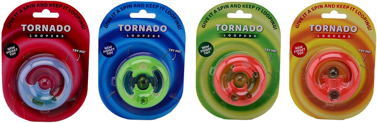 Fidget Tornado Loopers 4 assorti op kaart