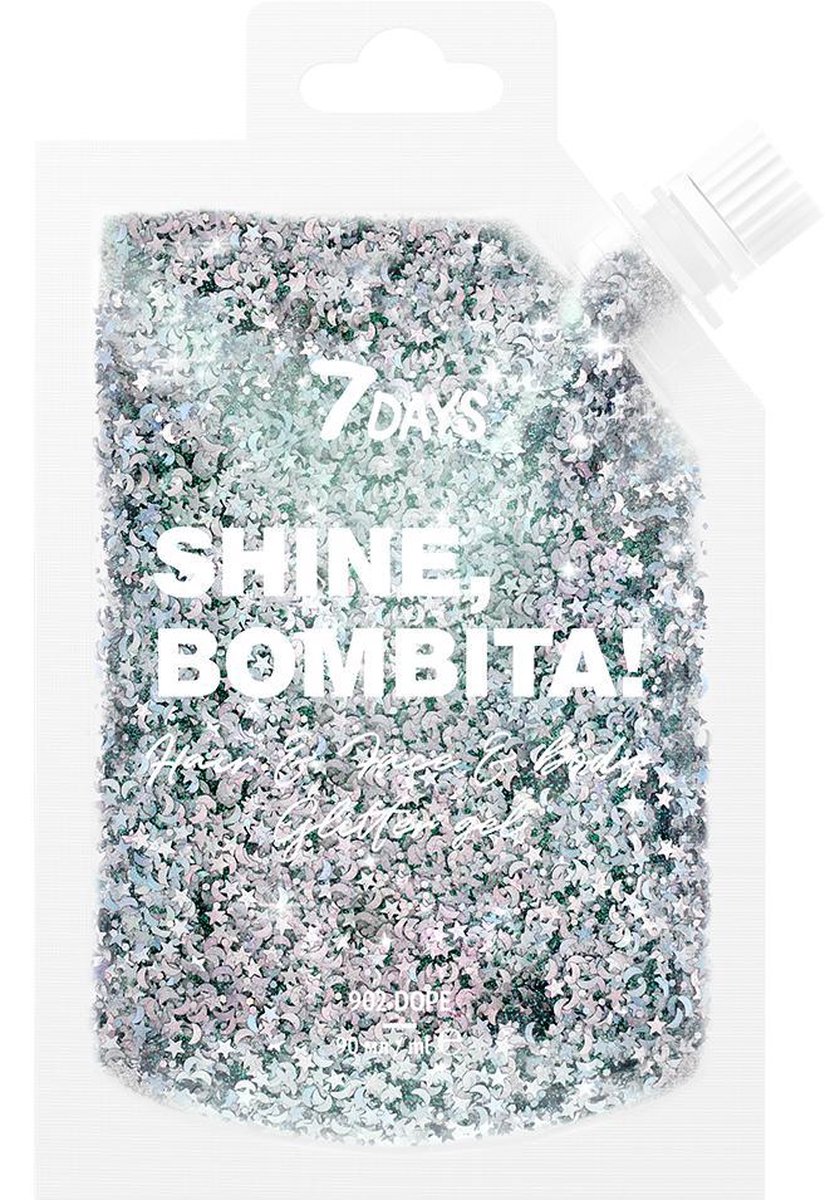 7 DAYS Shine, Bombita! Gel Glitter for face, hair and body 902 Dope 90ml